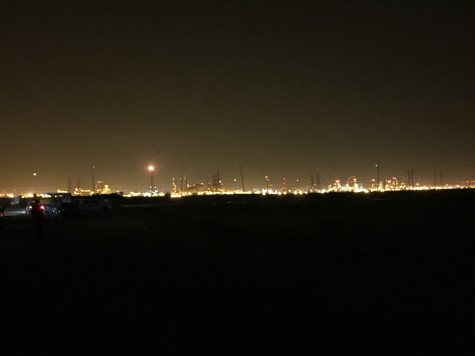 The skyline of Jubail Industrial City at night gives the impression that a metropolis some 30 miles long exists about a mile west of the Arabian Gulf coast. However, it is not a metropolis but rather massive complexes of oil refineries. Sometimes we feel like we’re in Mordor. The flares can be unbelievably bright and spectacular.