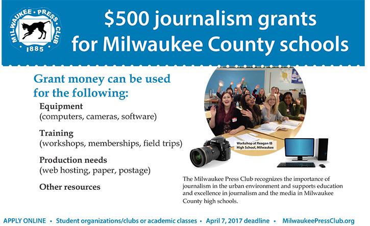Milwaukee Press Club offers grants to Milwaukee County high school media